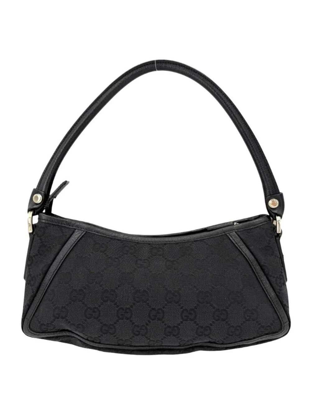 Gucci Handbag Abby GG Canvas Leather Black Gold